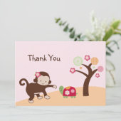 Miss Monkey Girl Hartelijk dank Bedankkaart (Staand voorkant)
