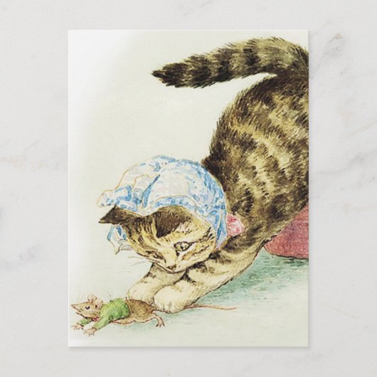 "Miss Moppet Chases a Mouse" by Beatrix Potter Briefkaart (Voorkant)