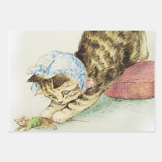 “Miss Moppet Chases a Mouse” by Beatrix Potter Inpakpapier Vel (Voorkant 3)