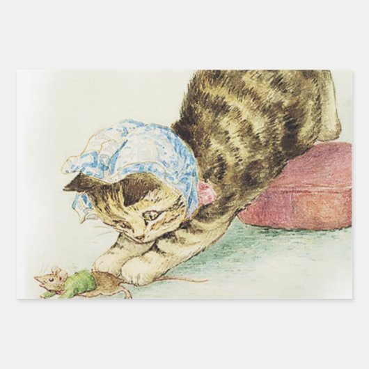 “Miss Moppet Chases a Mouse” by Beatrix Potter Inpakpapier Vel (Voorkant 2)
