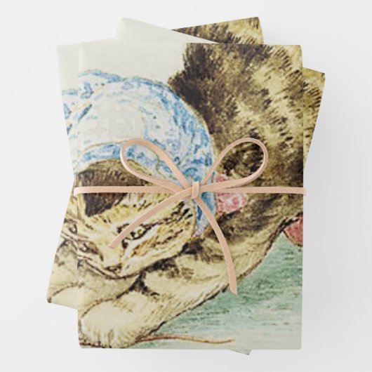 “Miss Moppet Chases a Mouse” by Beatrix Potter Inpakpapier Vel (In situ)