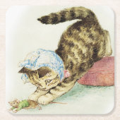 "Miss Moppet Chases a Mouse" by Beatrix Potter Kartonnen Onderzetters (Voorkant)