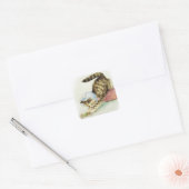"Miss Moppet Chases a Mouse" by Beatrix Potter Vierkante Sticker (Envelop)