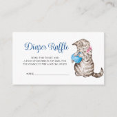 Miss Moppet Kitten Baby Shower Diaper Raffle Informatiekaartje (Voorkant)