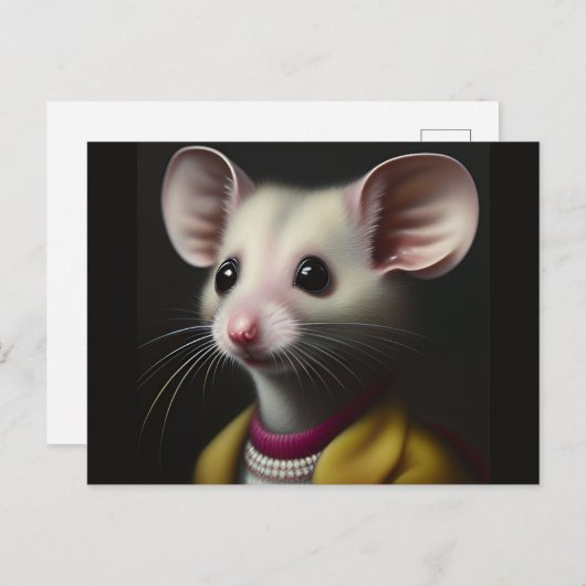 Miss Mouse Schattige Briefkaart (Voorkant / Achterkant)