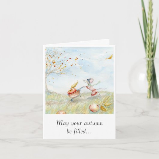 "Miss Mousie's Harvest" Notecard Bedankkaart (Voorkant)