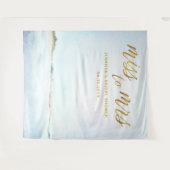 Miss Mrs Coastal Ocean Beach Bridal Backdrop Wandkleed (Voorkant (horizontaal))