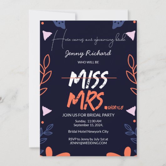 Miss Mrs Kaart (Voorkant)