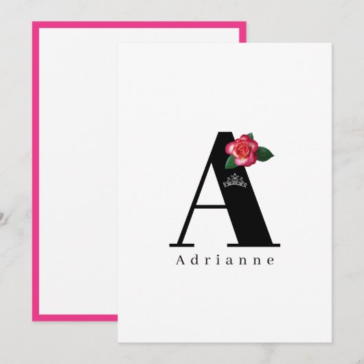 Miss Mrs Pageant Crown Platte Note Cards-Roos Notitiekaartje (Voorkant / Achterkant)