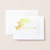 Miss Mrs Pageant Orchid Folie Custom Dank u Kaarten (Voorkant met envelop)