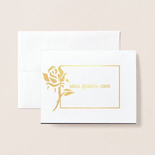 Miss Mrs Pageant Roos Folie Custom Dank u Folie Kaarten (Voorkant met envelop)