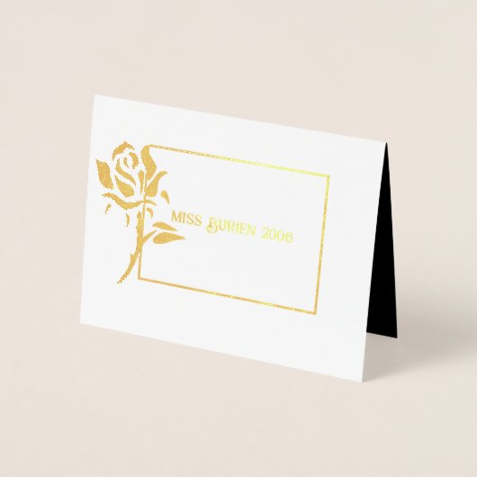 Miss Mrs Pageant Roos Folie Custom Dank u Folie Kaarten (Voorkant)