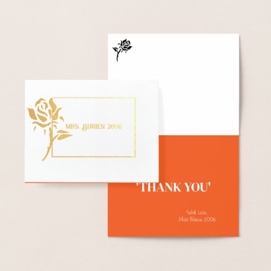 Miss Mrs Pageant Roos Folie Custom Dank u Folie Kaarten (Display)