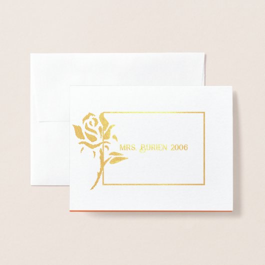 Miss Mrs Pageant Roos Folie Custom Dank u Folie Kaarten (Voorkant met envelop)