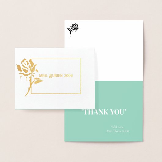 Miss Mrs Pageant Roos Folie Custom Dank u Folie Kaarten (Display)