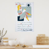  Miss Muffet die het Poster van WPA leest (Keuken)