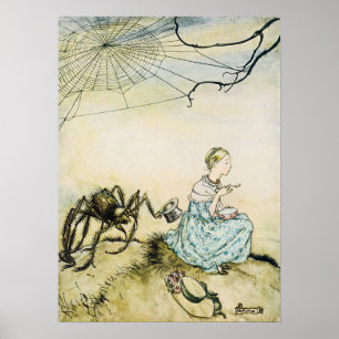 Miss Muffet door Arthur Rackham Poster