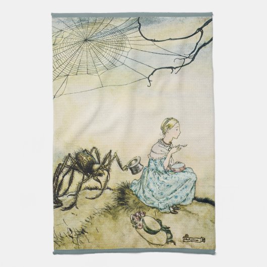 Miss Muffet door Arthur Rackham Theedoek (Verticaal)
