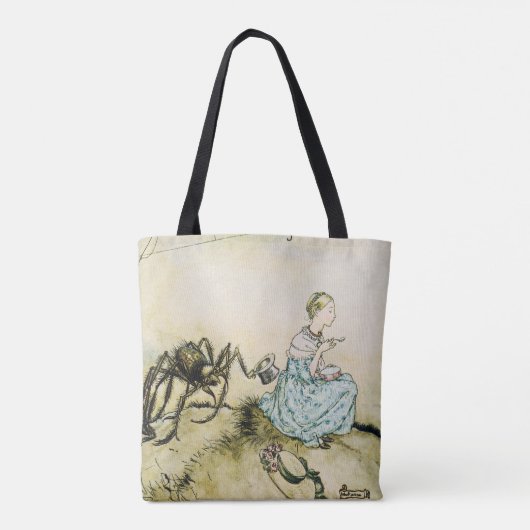  Miss Muffet door Arthur Rackham Tote Bag (Achterkant)