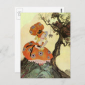 Miss Muffet en Spider,  Moeder Goose Briefkaart (Voorkant / Achterkant)