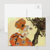 Miss Muffet en Spider,  Moeder Goose Briefkaart (Voorkant / Achterkant)