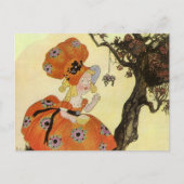 Miss Muffet en Spider,  Moeder Goose Briefkaart (Voorkant)
