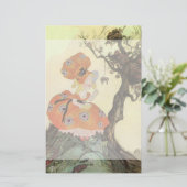 Miss Muffet en Spider,  Moeder Goose Briefpapier (Staand voorkant)