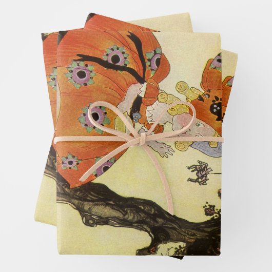 Miss Muffet en Spider,  Moeder Goose Inpakpapier Vel (In situ)