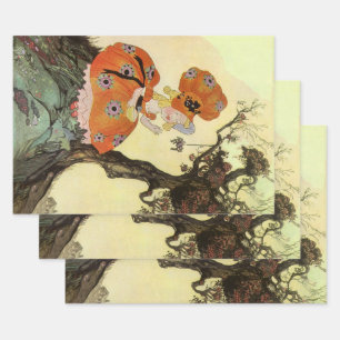 Miss Muffet en Spider,  Moeder Goose Inpakpapier Vel