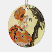 Miss Muffet en Spider,  Moeder Goose Keramisch Ornament (Links)