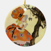 Miss Muffet en Spider,  Moeder Goose Keramisch Ornament (Achterkant)