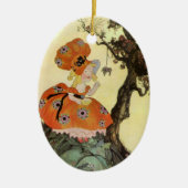 Miss Muffet en Spider,  Moeder Goose Keramisch Ornament (Voorkant)