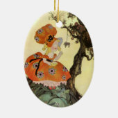 Miss Muffet en Spider,  Moeder Goose Keramisch Ornament (Achterkant)