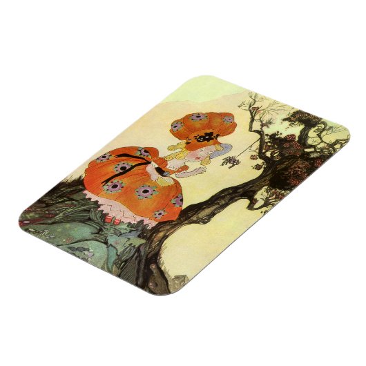 Miss Muffet en Spider, Moeder Goose Magneet (Linkerzijde)