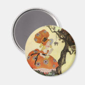 Miss Muffet en Spider,  Moeder Goose Magneet (Voorkant / Achterkant)