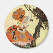 Miss Muffet en Spider, Moeder Goose Magneet (Voorkant)