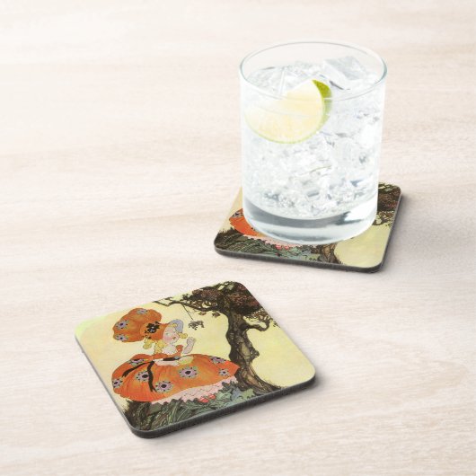 Miss Muffet en Spider, Moeder Goose Onderzetter (Rechterzijde)