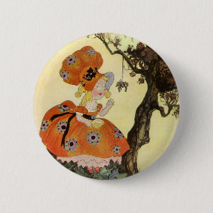 Miss Muffet en Spider,  Moeder Goose Ronde Button 5,7 Cm
