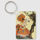 Miss Muffet en Spider,  Moeder Goose Sleutelhanger (Voorkant)