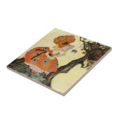 Miss Muffet en Spider,  Moeder Goose Tegeltje (Zijkant)