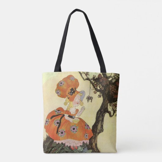 Miss Muffet en Spider,  Moeder Goose Tote Bag (Achterkant)
