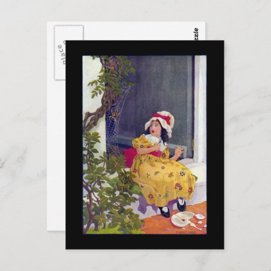 Miss Muffet Nursery Rhyme Briefkaart (Voorkant / Achterkant)