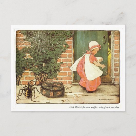 Miss Muffet Nursery Rhyme Briefkaart (Voorkant)