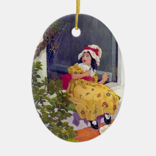 Miss Muffet Nursery Rhyme Keramisch Ornament (Voorkant)