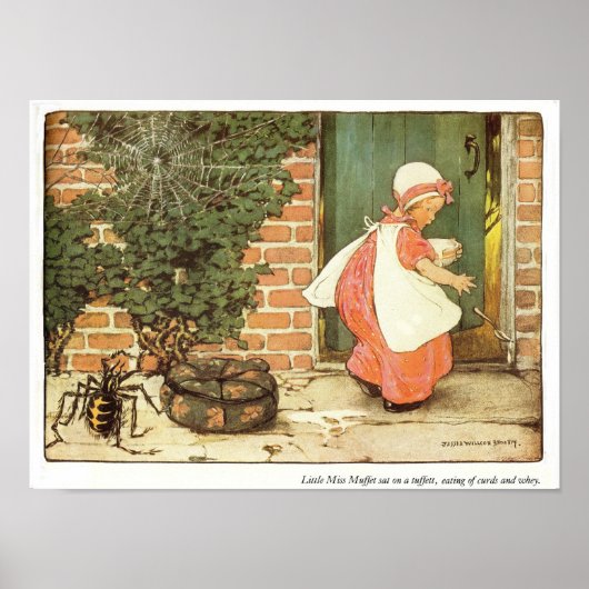 Miss Muffet Nursery Rhyme Print (Voorkant)