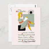 Miss Muffet. poster voor 1940-leesacties Briefkaart (Voorkant / Achterkant)