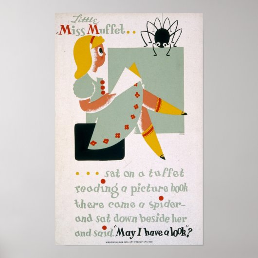 Miss Muffet Sat op een tuffet Poster (Voorkant)