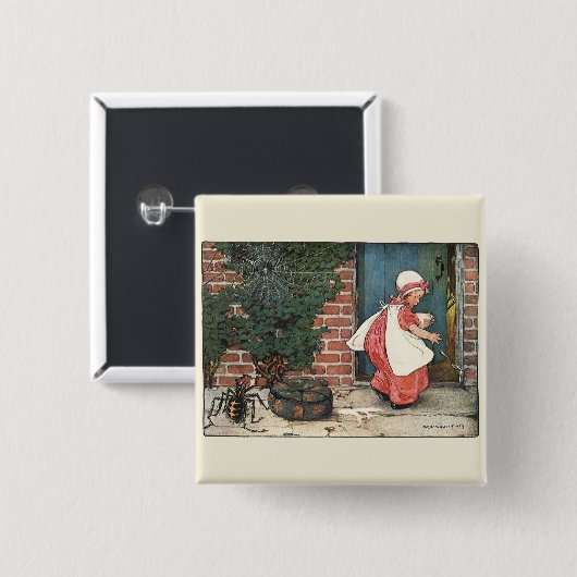  Miss Muffet Spider Nursery Rhyme Vierkante Button 5,1 Cm (Voorkant /achterkant)