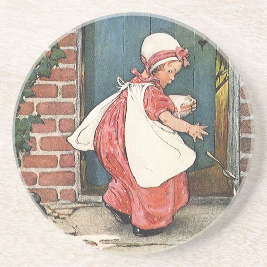  Miss Muffet Spider Nursery Rhyme Zandsteen Onderzetter (Voorkant)