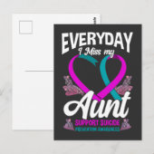 Miss My Aunt Family Zelfmoordpreventie Briefkaart (Voorkant / Achterkant)